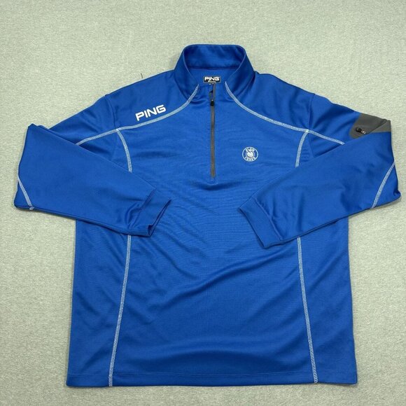 Ping Ranger Plum Creek Country Club 1/4 Zip Golf Performance Pullover Blue - Picture 1 of 8